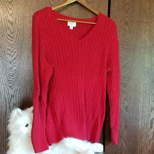 St. John's Bay  V neck red sweater